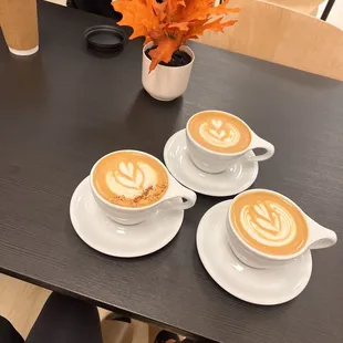 Coffee flight, in latte form
