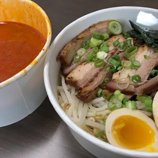 House specialty, &quot;Butaton Ramen&quot; before mixing broth