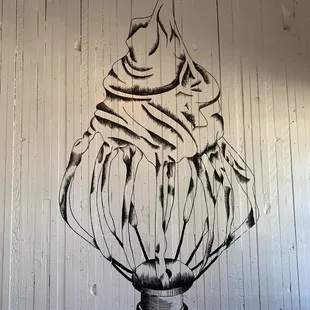 a drawing of an ice cream cone