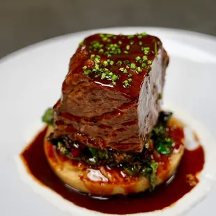 Short Rib with Polenta and Swiss Chard