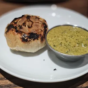 confit garlic and chimichurri