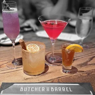 our table&apos;s colorful cocktails
