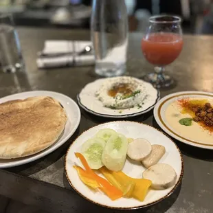 Whipped Feta and Hummus Plate