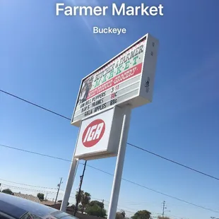 a sign for butcher and farmer market