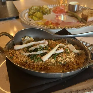 Leek and something gratin - it was okay; flavor was good but I expected it to have more substance