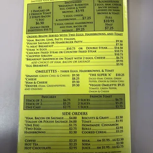 menu