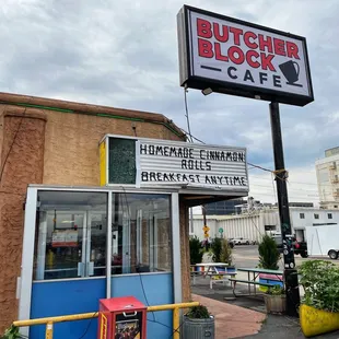 Entrance and signage