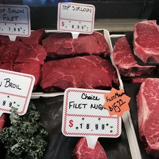 a variety of cuts of meat