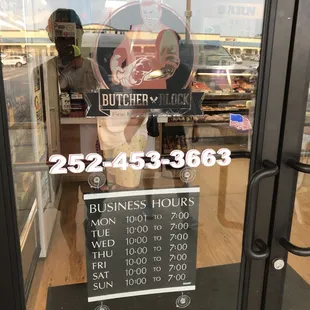 the front door of butcher block