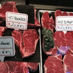 a variety of cuts of meat