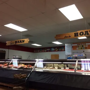 Fresh meats and seafood