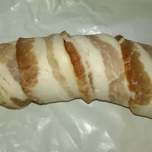 They don&apos;t sell this but I took their Hungarian and wrapped it with their bacon, let&apos;s see what where this goes.