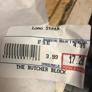 the price of the butcher block