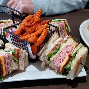 The Club Sandwich with Sweet Potatoe Fries