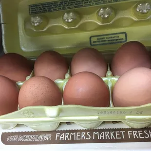 a dozen of eggs in a carton