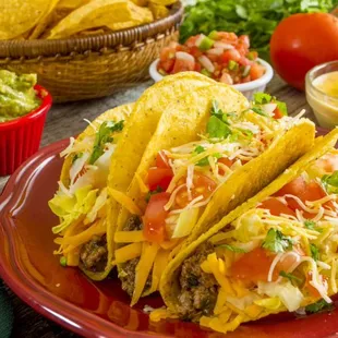 two tacos on a plate