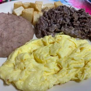 Chorizo and egg plate.