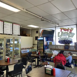 Freezer section and dine in area