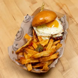 Chopped Brisket Breakfast Sandwich
