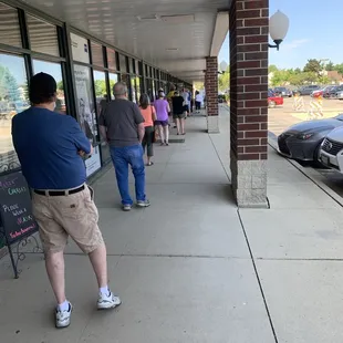 Outside line waiting to get in.