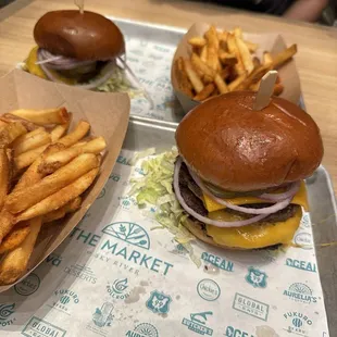 Double cheeseburger and fries