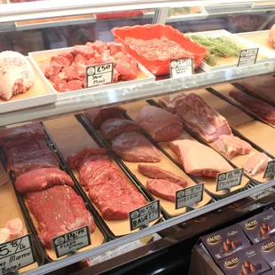 Fresh, locally sourced beef and pork.