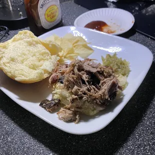 Sandwich from delicious smoked pork