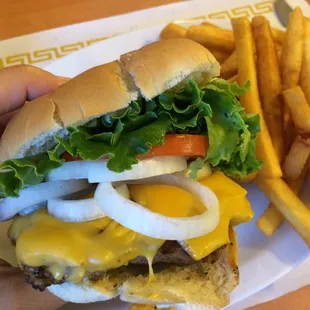 Cheese burger with all the fixings