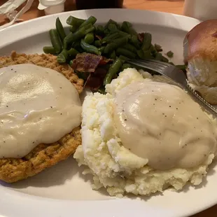I believe this is the chicken fried steak. Oh, my goodness, it was delicious!