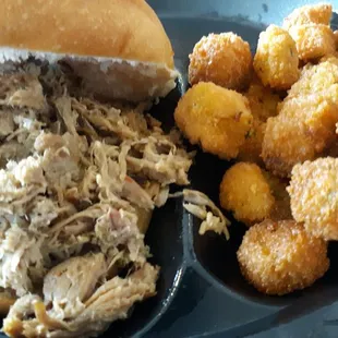 Western Style BBQ Sandwich with Fried Okra