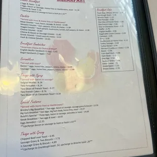 Breakfast Menu