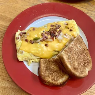 Western Omelette with Rye Toast