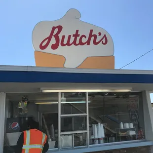 Butchers burger stand.