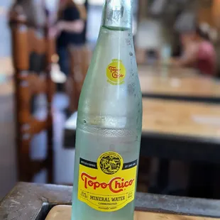 Topo Chico mineral water. $3.