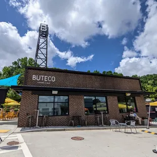 Outside. Storefront. Buteco is located The Beacon Atlanta in Grant Park.