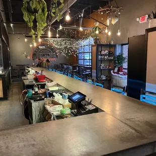 a view of the bar area