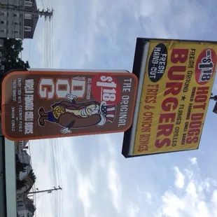 a sign for a burger joint