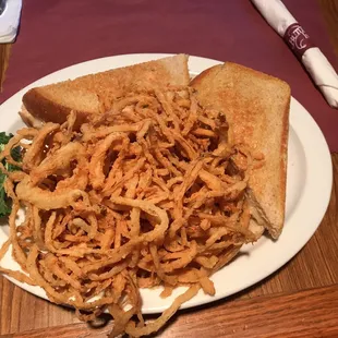 Tuna melt with onion rings