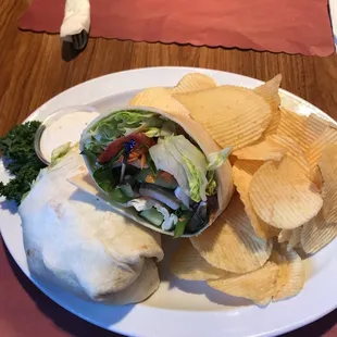 Veggie wrap was the chips.