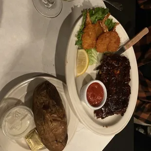 Ribs and shrimp special