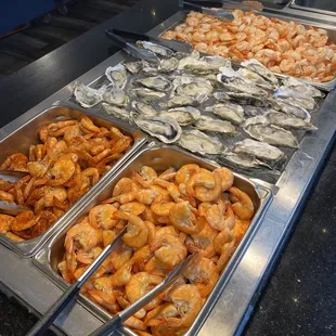 a variety of seafoods