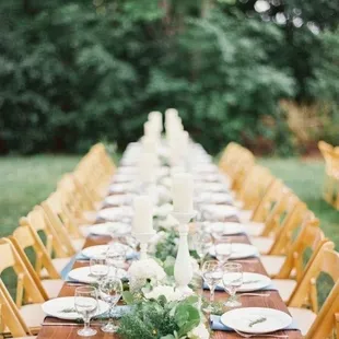 Family Style Dinning!  Rent your harvest tables from Butler Signature Events.