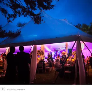 LED Lighting creates a magical evening!
Genesis Tent with custom draping at the King Ranch.