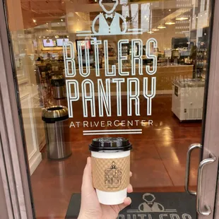 Coffee to go at Butler's Pantry.