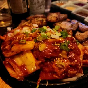 Pork belly and kimchi