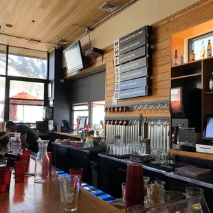 the bar area of a restaurant