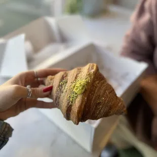 Pistachio and cardamom croissant