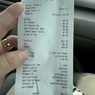 The receipt