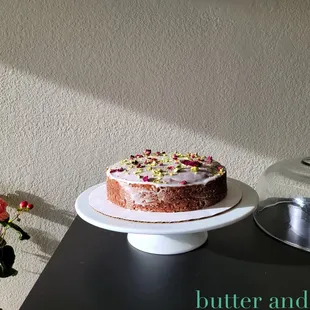 Vegan Rose Pistachio Cake