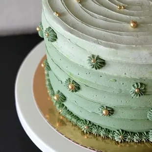 Rose Pistachio Layer Cake with Rose Buttercream
